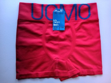 Naadloze Uomo Microfiber boxershort B1198 in rood met brede boord
