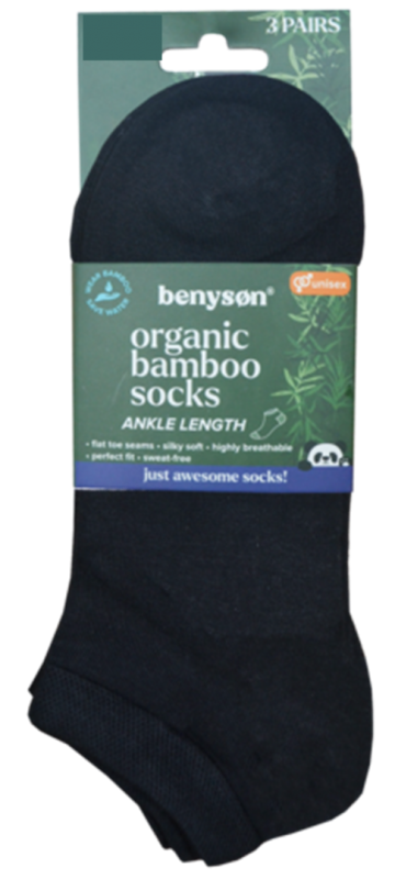 3 paar bamboe sneakersokken 5001b zwart 0