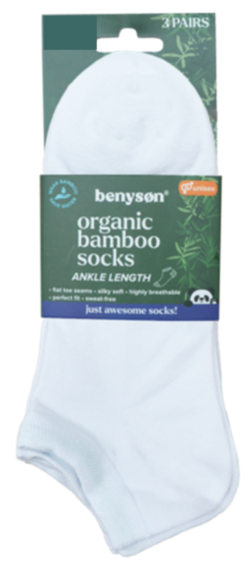 3 paar bamboe sneakersokken 5002b wit 0