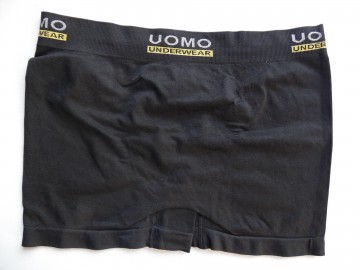 achterkant naadloze Uomo Underwear boxershort B1002 in zwart