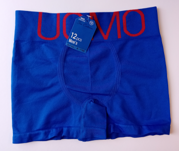 Naadloze Uomo Microfiber boxershort B1198 in blauw met brede boord
