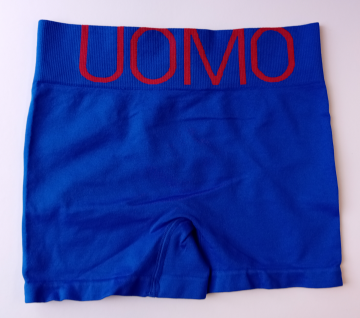 Naadloze Uomo Microfiber boxershort B1198 in blauw met brede boord achterzijde
