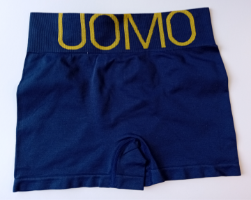 Naadloze Uomo Microfiber boxershort B1198 in donkerblauw met brede boord achterkant