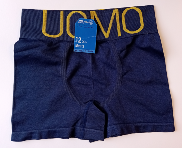 Naadloze Uomo Microfiber boxershort B1198 in donkerblauw met brede boord