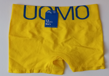 Naadloze Uomo Microfiber boxershort B1198 in geel met brede boord