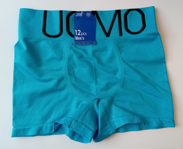 Naadloze Uomo Microfiber boxershort B1198 in lichtblauw met brede boord.