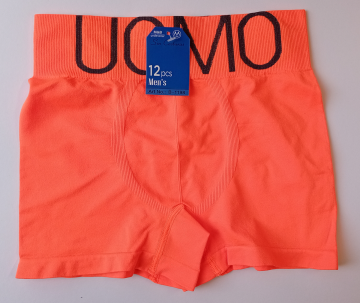 Naadloze Uomo Microfiber boxershort B1198 in oranje met brede boord.