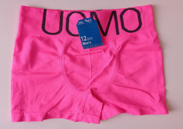 Naadloze Uomo Microfiber boxershort B1198 in roze met brede boord