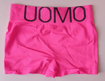 Naadloze Uomo Microfiber boxershort B1198 in roze met brede boord achterkant