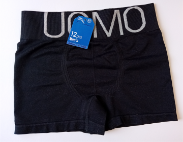Naadloze Uomo Microfiber boxershort B1198 in zwart met brede boord