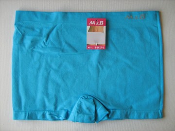 M&B B6027 dames boxer blauw – detail van stevige microfiber stof en naadloze afwerking
