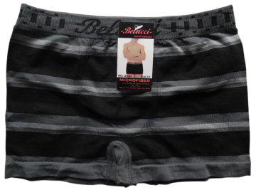 Belucci naadloze microfiber jongens boxershort 5056  grijs   zwart