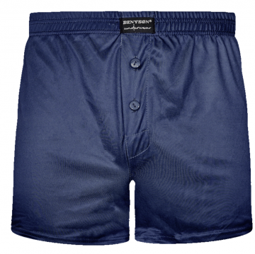 Klassieke wijde heren boxershort, model 7233, luxe katoen-viscose mix, donkerblauw met langere pijpjes, maat M ™ XXXL
