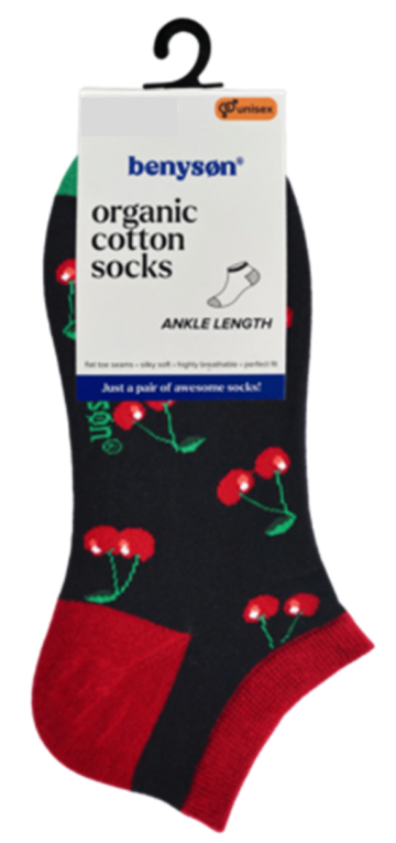 Benyson sneaker fun socks kersen 5607b