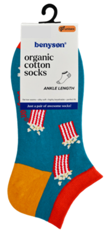 Benyson sneaker fun socks popcorn 5605b