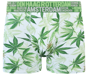 Holland Underwear heren boxershort, Hennep print, satijnachtige stof, 78% viscose, City Boxershorts, maat M ™ XXL