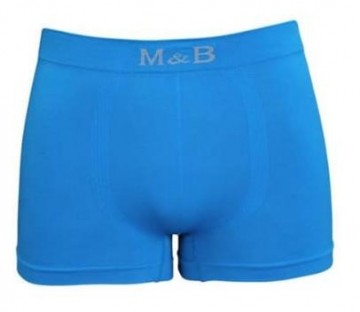 M&B B3152 naadloze boxershort in blauw met aansluitende pasvorm., maat M t/m XL
