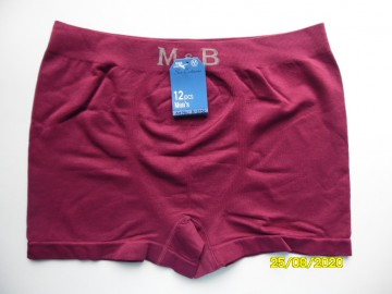 Vooraanzicht naadloze heren boxershort M&B B3152 in Bordeaux met aansluitende pasvorm