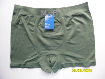 voorzijde Naadloze M&B B3152 boxershort in legergroen