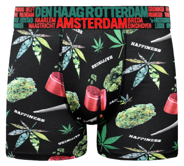 Holland Underwear heren boxershort, Happiness print, satijnachtige stof, 78% viscose, City Boxershorts, maat M ™ XXL