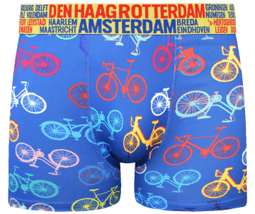Holland Underwear heren boxershort, Fietsen print, satijnachtige stof, 78% viscose, City Boxershorts, maat M ™ XXL
