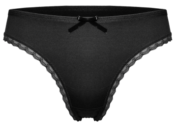 Fine woman stretch katoenen string 507  zwart