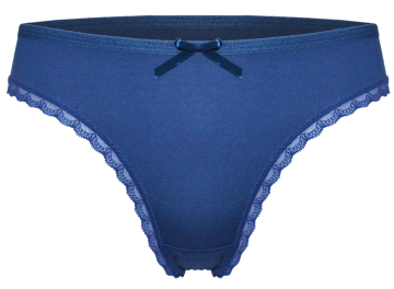 Fine woman stretch katoenen string 507 blauw