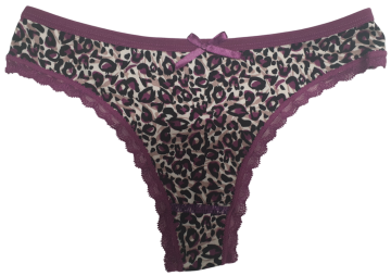 Fine woman string 808 luipaard paars