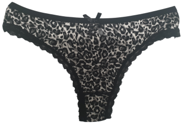 Fine woman string 808 luipaard zwart