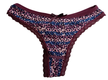 Fine woman string stretch katoen bordeaux