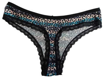 Fine woman string stretch katoen zwart achterkant