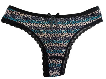 Fine woman string stretch katoen zwart