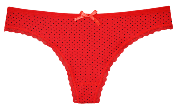 Fine women dames string stippen rood 2