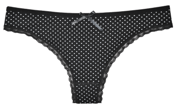 Fine women dames string stippen zwart 2