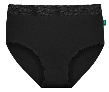 Gaubert® dames maxi slip 902 in zwart. Hypoallergeen, huidvriendelijk