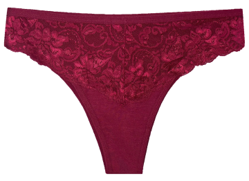 Gaubert® dames slip 9087 in bordeaux. Biologisch katoen, hypoallergeen, Brazilian heupmodel met kanten afwerking