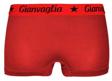 Gianvaglia Dames Boxer 8037, rode kleur, stretch katoen, medium hoog model.