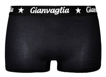 Gianvaglia Dames Boxer 8037, zwarte kleur, stretch katoen, medium hoog model