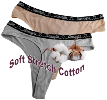Gianvaglia dames string soft stretch katoen logo 2