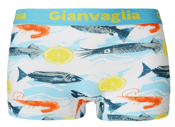 Dames boxershort met visprint en citroenschijfjes