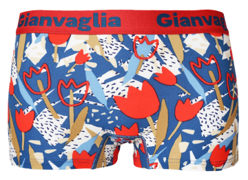 Stretch katoenen dames boxershort Gianvaglia 8802 met tulpenprint