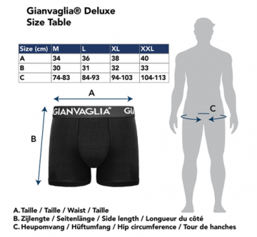 Gianvaglia katoenen heren boxershort maattabel 5