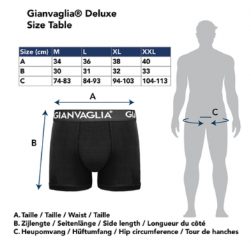 Gianvaglia katoenen heren boxershort uomo maattabel 2
