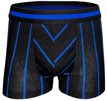 Grandman 013 katoenen jongens black boxershort gestreept blauw