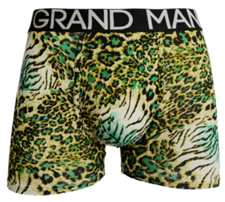 Grandman® heren boxershort, 90% katoen, model 2005 met dierenprint in groentinten, maat M ™ XXL