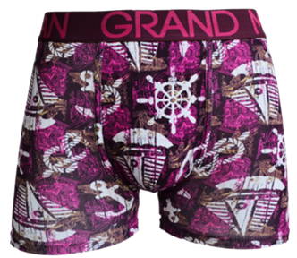 Grandman® heren boxershort, 90% katoen, model 2012 met fantasieprint scheepvaart, maat M ™ XXL
