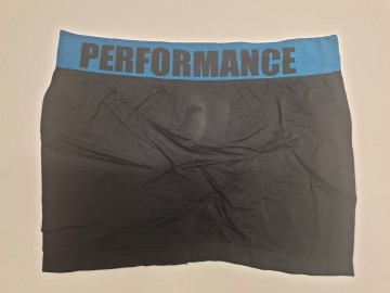 Naadloze Gianvaglia boxershort 9701 in zwart met blauwe band achterkant