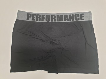 Naadloze Gianvaglia boxershort 9701 in zwart met grijze band achterkant