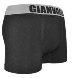 Naadloze Gianvaglia boxershort 9701 in zwart met grijze band