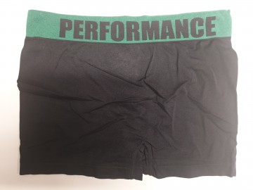 Naadloze Gianvaglia boxershort 9701 in zwart met groene band achterkant